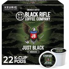 Coffee, Just Black, Medium Roast, K-Cup, 22/BX, 4/CT, Brown