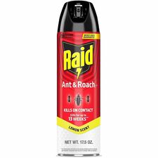 Ant/Roach Spray, On-Contact&Residual, Lemon Scent, 17.05oz, Red