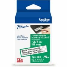Tape Cartridge, Tamper-Evident, 0.7"x26.2', BlackonWhite