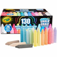 Sidewalk Chalk, Washable, 26 Colors, 130/PK, Assorted