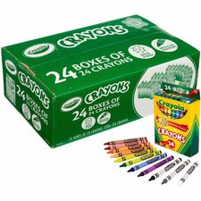 Crayons, 24 Colors, Regular, Standard-size, 24/PK, AST
