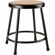 Stool, 6200 Series, Steel Frame, Masonite Seat, 14"x18", Black