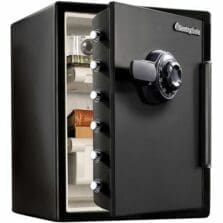 Safe, Fireproof&Waterproof, ComboLock, Pry-Resistant, XL, Steel, 18.6"Wx19.3"Dx23.8"H, Black