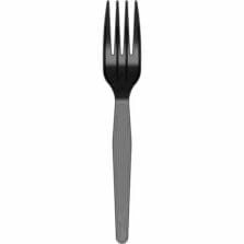 Cutlery, Fork, Disposable, SingleWrapped, Polystyrene, 1000/CT, BK