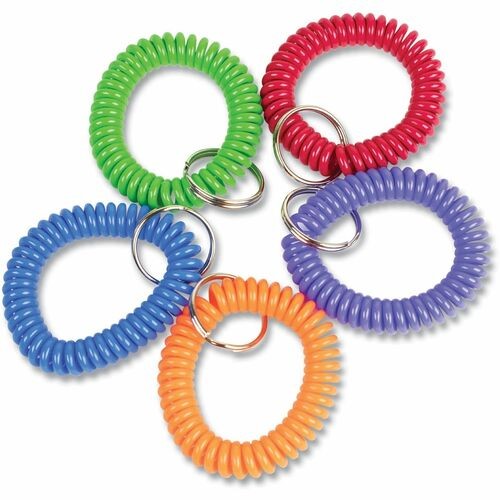 KeyOrganizers, Coil, Flexible, Secure, Plastic, 2", 10/PK, Assorted