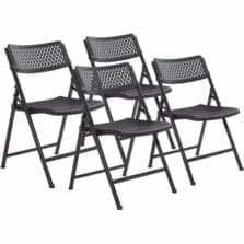 Chair, Steel, Polyprop., 1000lb Cap., 21.5"x20.75"x32", 4/CT, BK