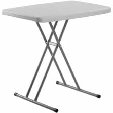 Folding Table, HeightAdjustable, Blow-Mold, 150lbWeightcap, 20"Wx30"Dx13.5"-27.75"H, SpeckledGrey