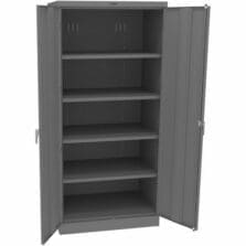 Deluxe Cabinet, 5Shelf, 200lbCap, 36"x24"x78", Medium Grey