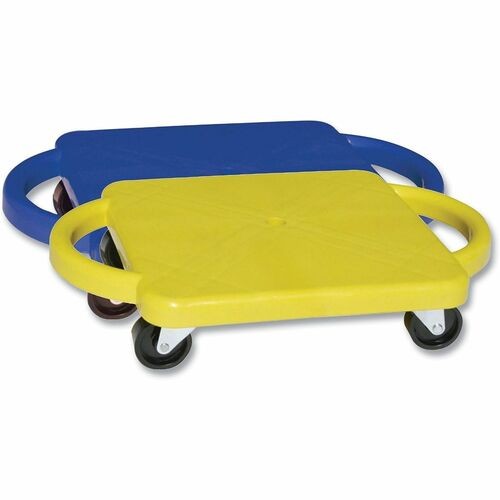 Scooters, w/Handles, RubberSwivelCasters, Plastic, 12"x12", BE/YW