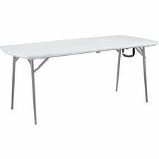Table, Steel, Fold, Plastic, Lock, 71.8"Lx30"Wx29.5"H, Speckled GY