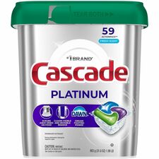 Detergent, f/Dishwasher, Platinum, ActionPac, 59 Pods, w/Dawn, SR