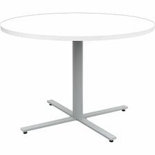 Table, Cafe, w/42" Round Top, Jurni, 42"x42"x29", Designer White
