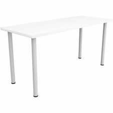 Table, Multi-Purp., Post Leg, Glides, 60"x24"x29", Designer White