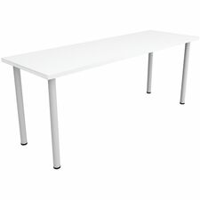 Table, Multi-Purp., Post Leg, Glides, 72"x24"x29", Designer White
