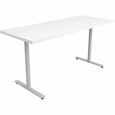 Table, Multi-Purpose, T-Leg, Glides, 60"x24"x29", Designer White