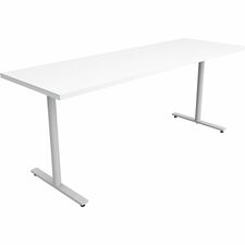 Table, Multi-Purpose, T-Leg, Glides, 72"x24"x29", Designer White