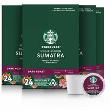 Coffee, Sumatra, Dark Roast, K-Cup, 24/BX, 4/CT, Brown