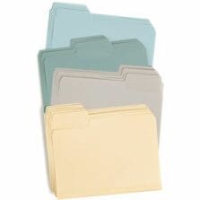 File Folders, Letter, Waterproof, 1/3-CutTabs, 3/4"Exp, 20/PK, AST
