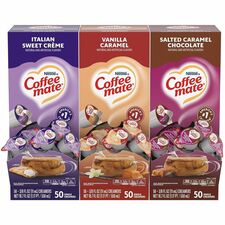 Coffee Creamer, Variety Pack, Singles, 150/PK, 3/8floz, 3/CT, WE