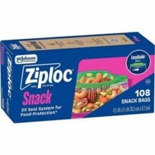 Snack Bags, GripnSeal, 6-1/2"x3-1/4", 108/BX, 12/CT, Clear