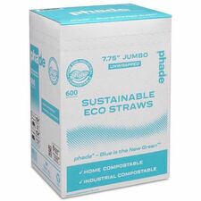 Straws, Comp., PHA, ColdBev., 7.75", 600/BX, 10/CT, Caribbean BE