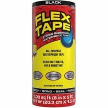 Tape, LargerSize, AllPurp, Flex, Water/Air/Moisture, UV-Resist, RubberBack, MultiSurface,Repairs, 8"x5', BK