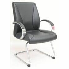 Guest Chair, Alum. Base, Cantilever, Polyureth, 38.2"Hx27.6"D, BK