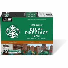 Coffee, Decaf, Pike Place, K-Cup, 24/BX, 4/CT, Brown