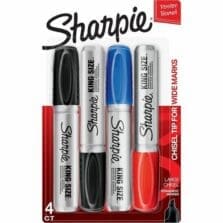 Permanent Marker, King Size, Wide Tip, WaterResistant, 4/PK, AST