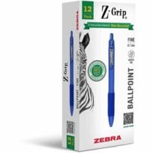 Pen, Retractable, w/Grip, Recycled Material, 0.7mm Tip, 1 DZ, Blue