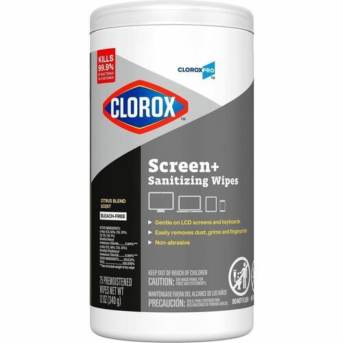 Wipes, Disinfect, Screen-Safe, Bleach-Free, 75/Container, WE