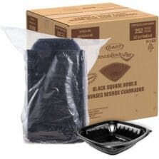 Bowls, f/Takeout, MicrowaveSafe, Polypropyle, 32oz, 63/PK, 4/CT, BK