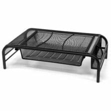 MonitorStand, w/Organizers, Grips, MeshMetal, 20"x11.5"x5.5", BK