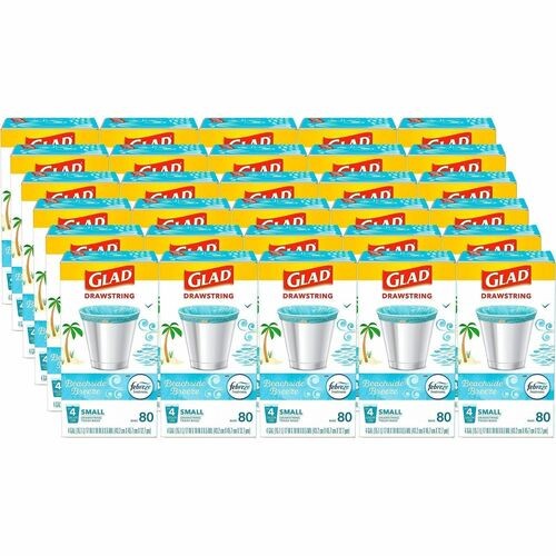 Trash Bags, OdorShield, Printed, Drawstring, 4Gal, 80/PK, 30/CT, WE