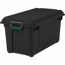 Storage Container, 82-Quart, Lockable, Polypropylene, BK/GN