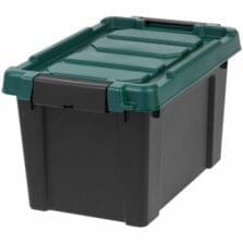 StorageTote, Stack, Buckls, 20QT, 18.1"Lx11.63"Wx10.38"H, BK/GN