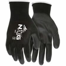 Work Gloves, Industrial, FlatDip, Ergonomic, 13GANylon, PU, XS, BK