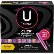 Tampons, Compact, Kotex, 16/Box, 8/CT, Multi