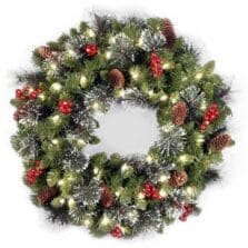 Wreath, Crestwood Spruce, Warm White LEDs, 24", GN