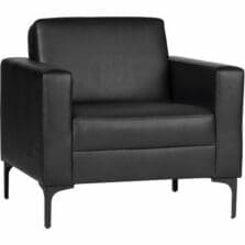 ClubChair, HookLoopBack, PowerCharge, Vinyl, 33.25"x29.8"x31", BK