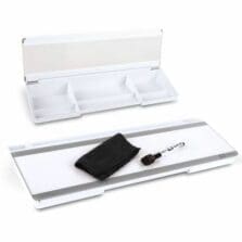 Desktop Pad, Angled, FlipTop, BuiltInOrganizer, Glass, 18"x6", WE