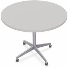Table, Hospitality, ZIA, FLP, CST, MS, 42"RD, 6/BD, Gray