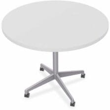 Table, Hospitality, ZIA, FLP, CST, MS, 42"RD, 6/BD, White