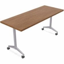 Table, Training, ZIA, Flip, BV, MS, 24"x48", 6/BD, Walnut