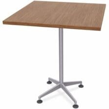 Table, Hospitality, ZIA, FXD, MS, 36"x36"42", 8/BD, Walnut