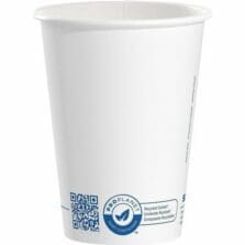 Cups, Paper, f/Hot Drinks, RecycledContent, 12oz, 50/PK, White