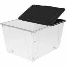 Storage Tote, FlipTop, f/Files, 22.7"xx18.25"x12.86", 4/CT, CR/BK