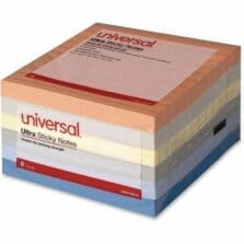 Ultra Sticky Note Pads, Note Ruled, 4" x 4", Assorted Colors, 100 Sheets/Pad, 6 Pads/Pack