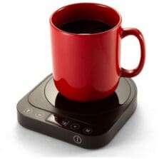 Heetz Cup Warmer, 4 Heat Modes, 5" Diameter, 6.1"x6.9", Black