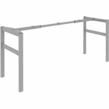 Table Legs, H, Adjust.CrossBar, MetalTube, PowderCoatFinish, 47-1/4"-71-5/8"Wx23-1/4"Dx28-1/2"H, Silver